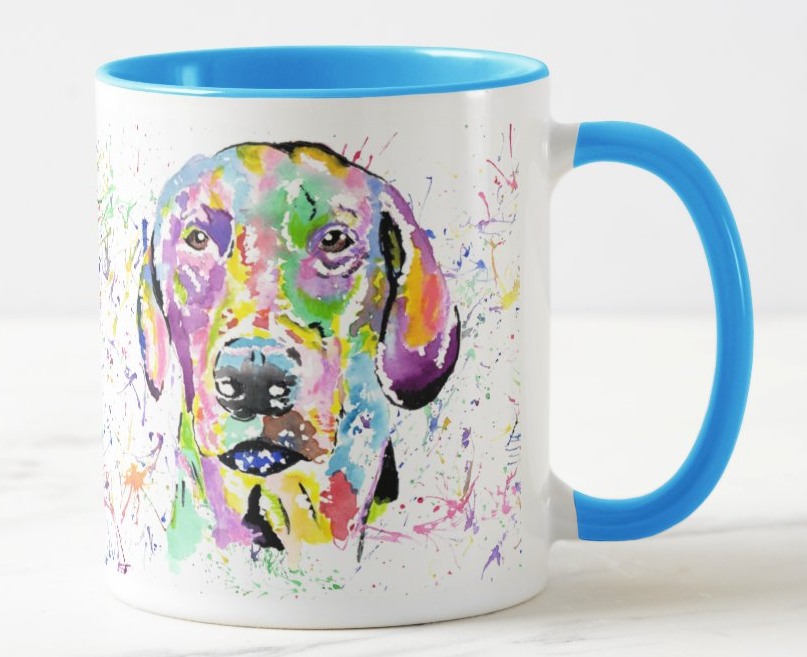 Doberman Dog Pet  Animals Watercolour Rainbow Art Coloured Mug Cup