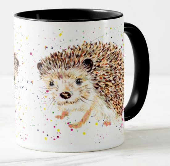 Hedgehog Natural Wildlife Animals Watercolour Art Coloured Mug Cup