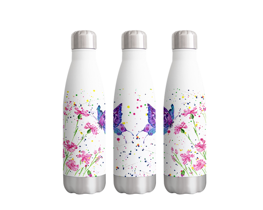 Butterfly flowers Butterflies insect Wildlife Animals Watercolour Rainbow Art Bottle  500ml