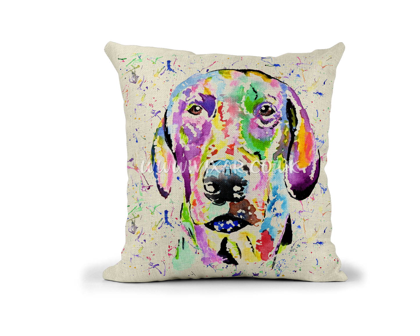 Doberman Dog Pet animals Watercolour Rainbow Linnen Cushion With filling or cover only, 40x40cm