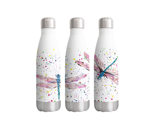 Dragonfly Dragonflies insect Wildlife Animals Watercolour Rainbow Art Bottle  500ml