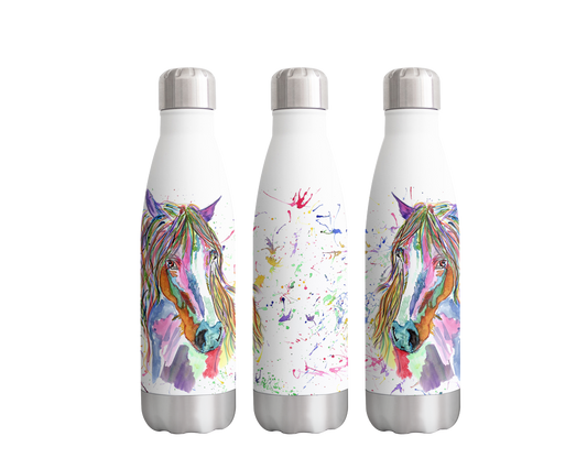 Horse Farm Animals Watercolour Rainbow Art Bottle  500ml