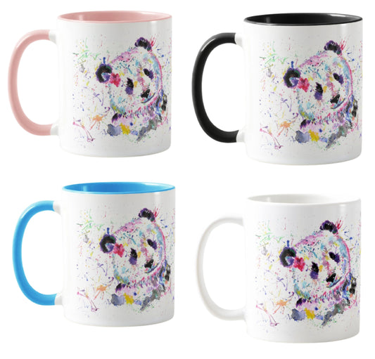 Panda animals Watercolour Rainbow Art Coloured Mug Cup