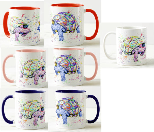 Tortoise water animals Watercolour Rainbow Art Coloured Mug Cup