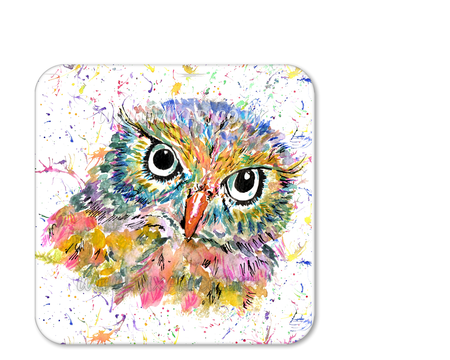 Owl British Wildlife Bird Animals Coasters Watercolour Art