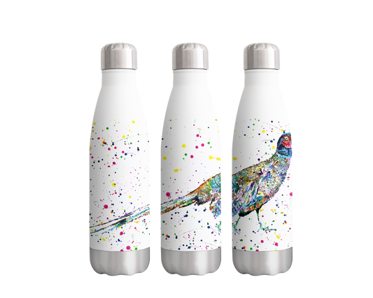 Pheasant Bird wildlife Animals Watercolour Rainbow Art Bottle  500ml