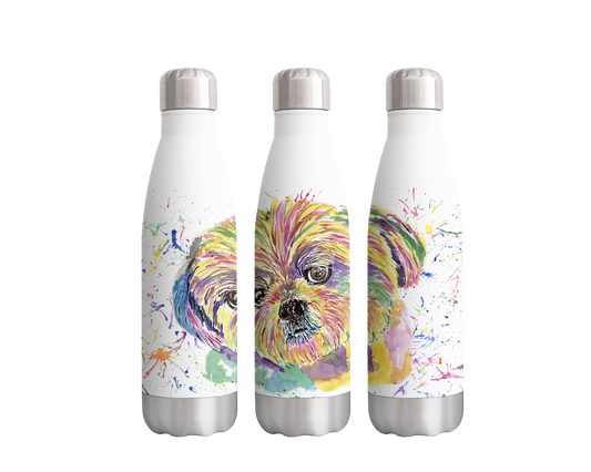 Shih Tzu Dog Pet Watercolour Rainbow Art Bottle  500ml