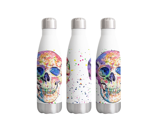 Skull Watercolour Rainbow Art Bottle  500ml