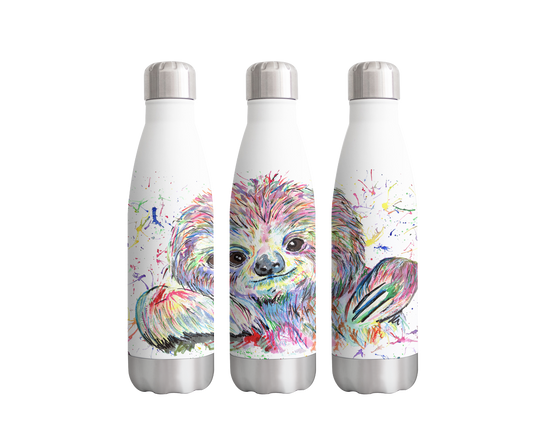 Sloth Wildlife Animals Watercolour Rainbow Art Bottle  500ml